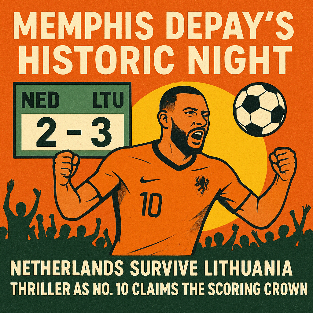 Memphis Depay’s Historic Night Netherlands Survive Lithuania Thriller as No. 10 Claims the Scoring Crown